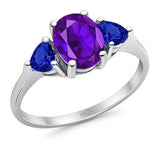 Three Stone Oval Natural Stone Trio Ring