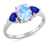 Three Stone Oval Natural Stone Trio Ring