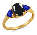 Three Stone Oval Natural Stone Trio Ring