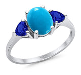 Three Stone Oval Natural Stone Trio Ring