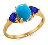 Three Stone Oval Natural Stone Trio Ring