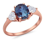 Three Stone Oval Natural Stone Trio Ring
