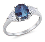 Three Stone Oval Natural Stone Trio Ring