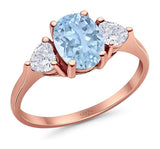 Three Stone Oval Natural Stone Trio Ring