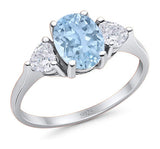 Three Stone Oval Natural Stone Trio Ring