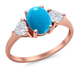 Three Stone Oval Natural Stone Trio Ring