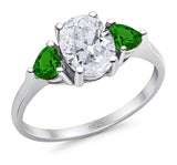 Three Stone Oval Natural Stone Trio Ring