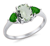 Three Stone Oval Natural Stone Trio Ring