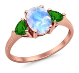 Three Stone Oval Natural Stone Trio Ring