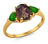 Three Stone Oval Natural Stone Trio Ring