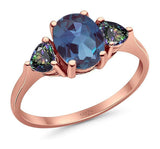 Three Stone Oval Natural Stone Trio Ring