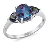 Three Stone Oval Natural Stone Trio Ring