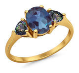 Three Stone Oval Natural Stone Trio Ring