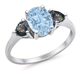 Three Stone Oval Natural Stone Trio Ring