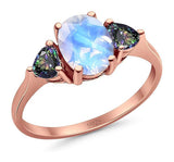 Three Stone Oval Natural Stone Trio Ring