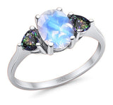 Three Stone Oval Natural Stone Trio Ring