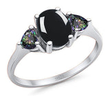 Three Stone Oval Natural Stone Trio Ring