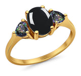 Three Stone Oval Natural Stone Trio Ring