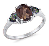 Three Stone Oval Natural Stone Trio Ring