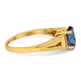 Art Deco Oval Natural Stone Wedding Ring