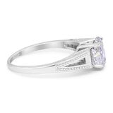 Art Deco Oval Natural Stone Wedding Ring