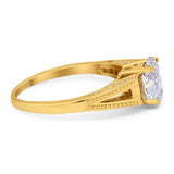 Art Deco Oval Natural Stone Wedding Ring