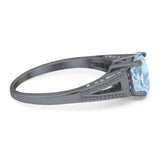 Art Deco Oval Natural Stone Wedding Ring