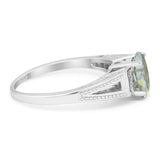 Art Deco Oval Natural Stone Wedding Ring