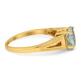 Art Deco Oval Natural Stone Wedding Ring