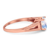Art Deco Oval Natural Stone Wedding Ring