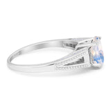 Art Deco Oval Natural Stone Wedding Ring