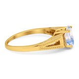 Art Deco Oval Natural Stone Wedding Ring