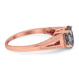 Art Deco Oval Natural Stone Wedding Ring