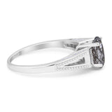 Art Deco Oval Natural Stone Wedding Ring