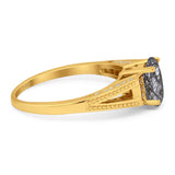 Art Deco Oval Natural Stone Wedding Ring