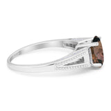 Art Deco Oval Natural Stone Wedding Ring