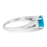 Art Deco Oval Natural Stone Wedding Ring