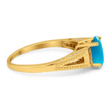 Art Deco Oval Natural Stone Wedding Ring