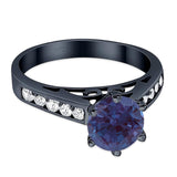 Round Natural Stone Engagement Ring