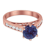 Round Natural Stone Engagement Ring