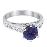 Round Natural Stone Engagement Ring