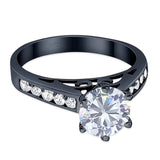 Round Natural Stone Engagement Ring