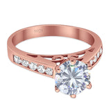 Round Natural Stone Engagement Ring