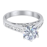 Round Natural Stone Engagement Ring