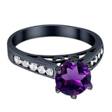 Round Natural Stone Engagement Ring