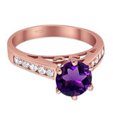 Round Natural Stone Engagement Ring