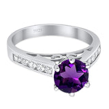 Round Natural Stone Engagement Ring