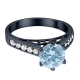 Round Natural Stone Engagement Ring