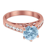 Round Natural Stone Engagement Ring