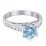 Round Natural Stone Engagement Ring